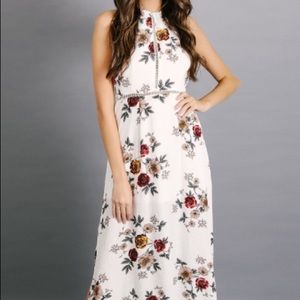 Vici Forbidden Flower Halter Maxi Dress